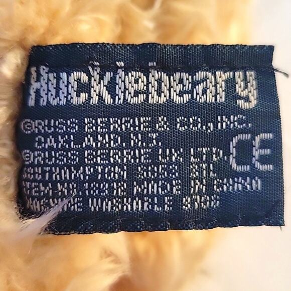 Russ Hucklebeary True Heart Bear Retired 7" Tall Sitting Tan with Maroon Heart - Picture 6 of 7